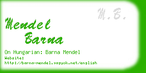 mendel barna business card